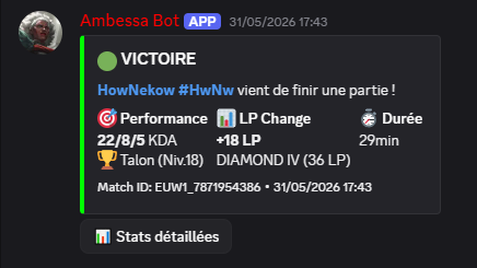 Match notification preview